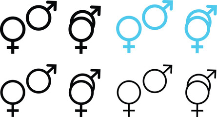 Gender icon vector design.  male and female isolated on white background. Vector illustration

