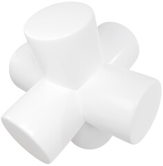 3D Whte geometric abstract shape