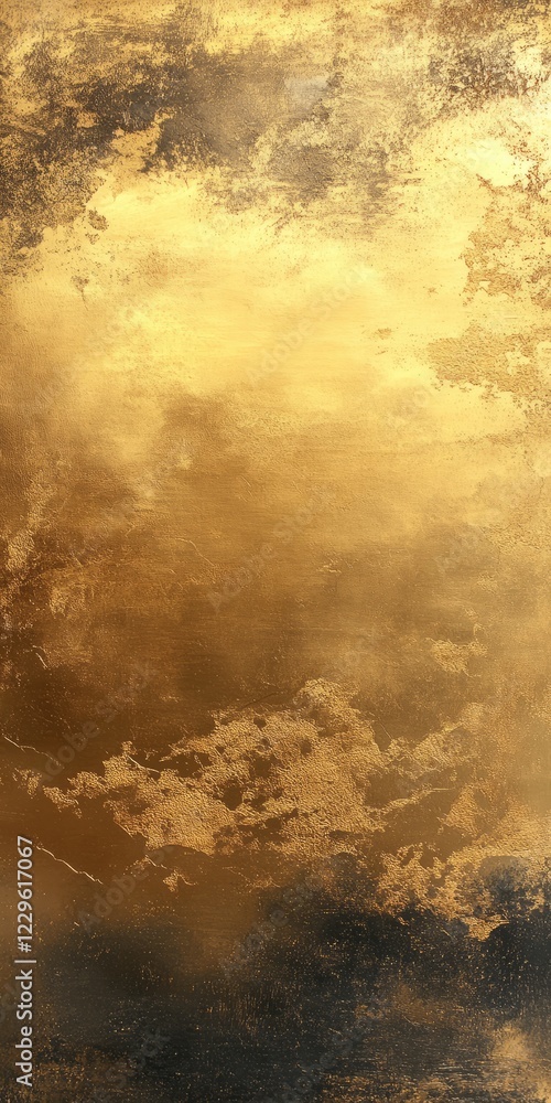 Poster a stunning abstract golden texture with cloudy patterns, perfect for adding a touch of luxury and el