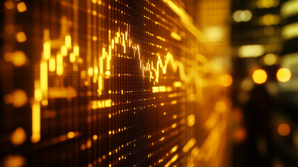 Obraz premium financial chart displaying candlestick patterns and market trends,
