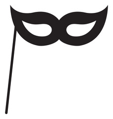 Black party anonymous mask vector icon isolated on white background