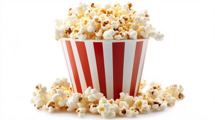 A popcorn bucket icon with a white background, classic cinema style