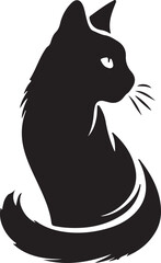 Purring Cats Vector Silhouette.