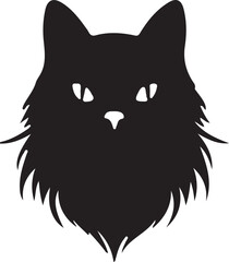 Purring Cats Vector Silhouette.