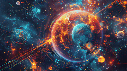 Obraz premium Futuristic Orbital Designs: A Glimpse into Advanced Space Exploration and Astronomy