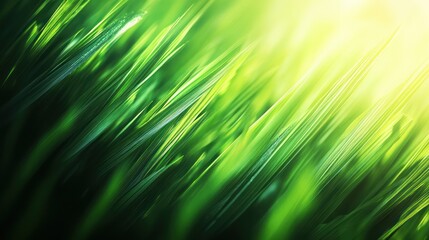 Fototapeta premium Sunlit Green Grass Blades Background