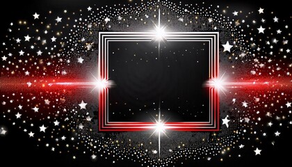Obraz premium Fantasy star border frame with sparkling glitter bokeh and lights with copy space graphic resource