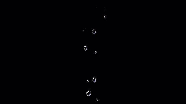 Cartoon bubble flowing up, anime liquid effect, soda, underwater sparkle, seamless loop cartoon animation on a transparent background, alpha channel