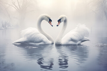 Swan Animal Bird Wildlife Wilderness Colorful Realistic Illustration