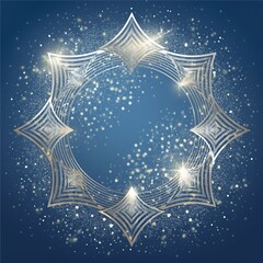 Naklejka premium Fantasy star border frame with sparkling glitter bokeh and lights with copy space graphic resource