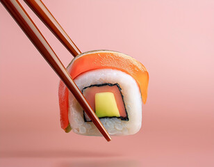 sushi and chopsticks