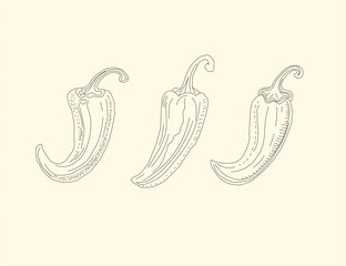 Obraz premium illustration of a chili pepper. chili pattern Background. vintage chili background. pepper pattern background. chili doodle pattern background. hot chili pattern