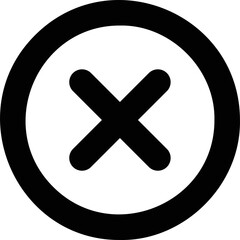 Cross Mark in Circle, Negative Symbol