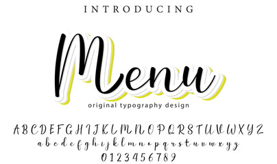 Menu Font Stylish brush painted an uppercase vector letters, alphabet, typeface