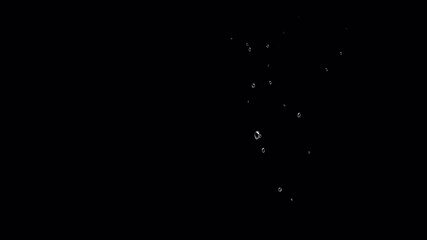 Bubbles flowing up and fading away, anime liquid effect, soda, underwater, drop object falling into the water, cartoon animation on a transparent background, alpha channel