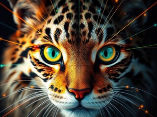 Obraz premium Abstract Radiating Lines from Animal Eyes - Striking Design