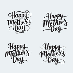 Happy Mother's Day hand written Lettering set