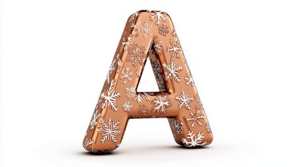 Decorative Snowflake Letter A for Winter Holiday Season