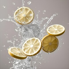 lemon falling into water