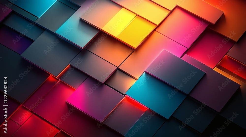 Aufkleber bold neon diagonal lines forming striking geometric background with bright colors blending and contr