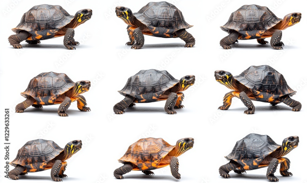 Aufkleber graceful turtles displaying varied poses in a studio setting against a clean white background