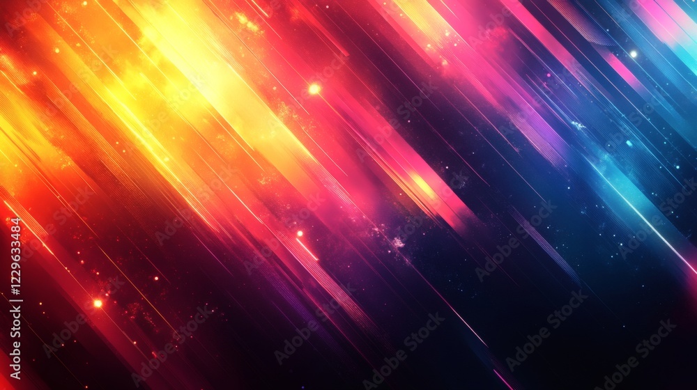 Aufkleber bold neon diagonal lines forming striking geometric background with bright colors blending and contr