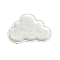 A cute, felted white cloud illustration for whimsical designs and creative projects.