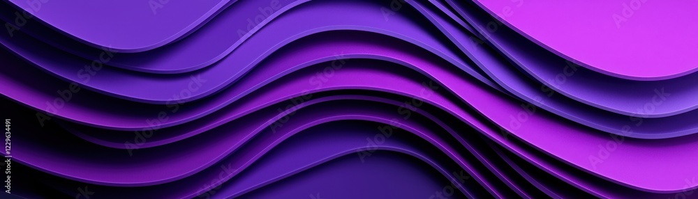Poster abstract purple wave background layered 3d render violet gradient curves