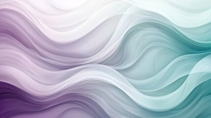 Abstract Flowing Wave Design: Serene Teal and Purple Hues
