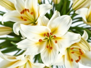 Obraz premium Delicate Easter Lilies in Artistic Fog