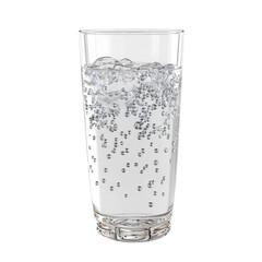 A refreshing glass of carbonated water with bubbles and clear liquid.