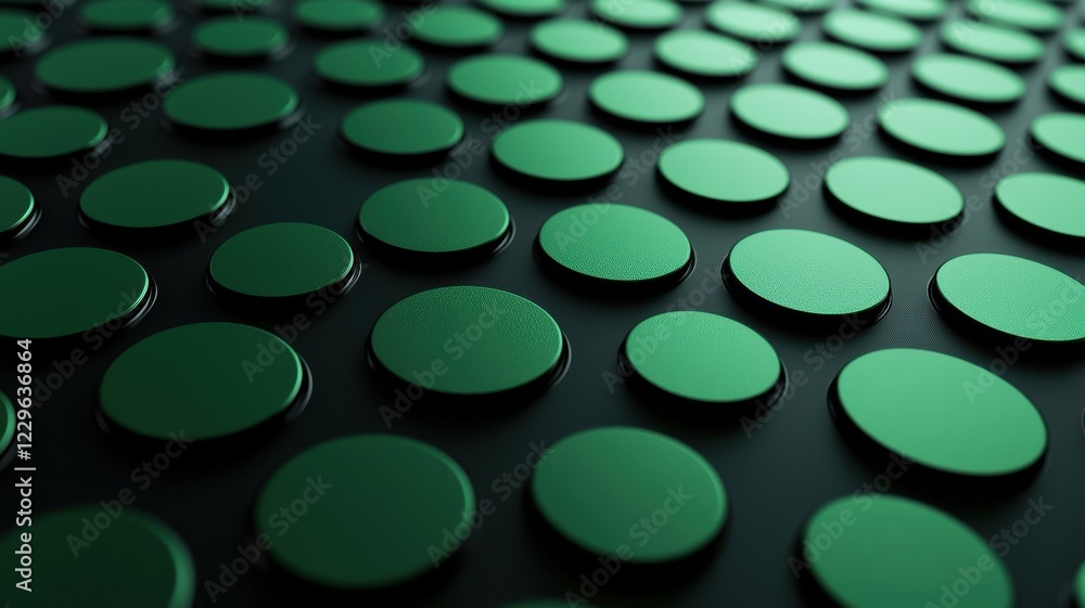 Poster abstract green circular pattern texture dark background 3d render geometric design technology