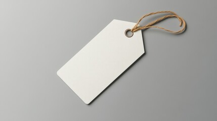 Blank White Tag with String