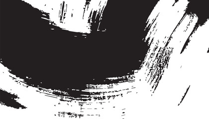Black brush strokes on white background. Abstract Monochrome Grunge Background. Brush stroke paint texture background. 