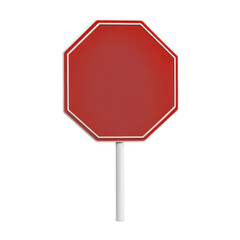 A simple red stop sign on a white background, symbolizing traffic control and safety.