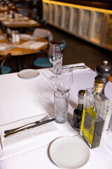 table ready to be served in the restaurant