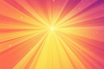 Obraz premium Abstract sunburst background with warm colors and glowing particles.