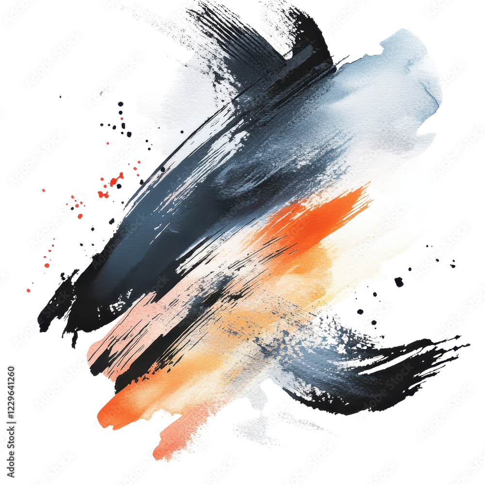 Poster a vibrant abstract splash of colors blending art and emotion on canvas., isolated on a transparent b