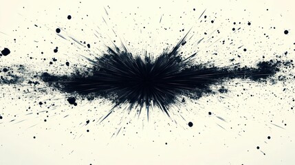 Abstract dark burst white background ink splatter
