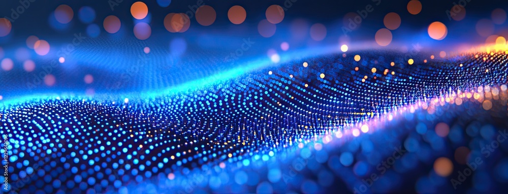 Aufkleber analytical computer ai calculation with internet cyberspace data collection on a blue background ban