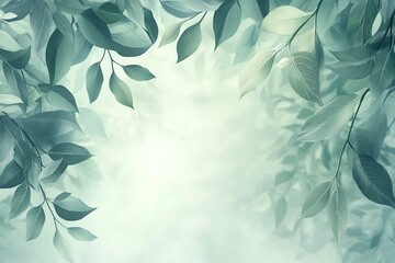 Serene Green Leaves Background Soft Nature Image