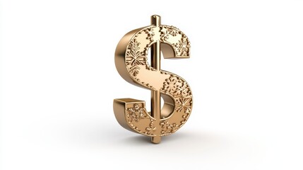 Elegant Golden Dollar Sign Symbolizing Wealth and Prosperity