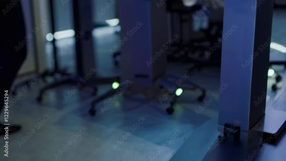 Leinwandbilder Exploring a futuristic workspace filled with holograms and advanced VFX technology