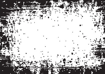 Grunge border vector background. Black grunge texture border frame over white. Abstract overlay. Dirty and damaged backdrop. Grunge Frame. 