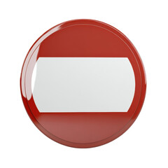 Circular traffic sign indicating prohibition or restriction in urban settings., isolated on a transparent background.