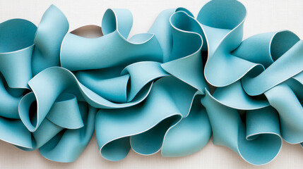 Abstract Blue Swirls: A Textured Composition of Intertwined Forms