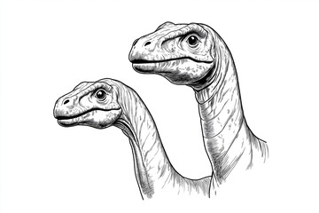 Obraz premium Lustige Dinosaurier-Familie in stilisierter Zeichnung