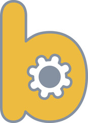 b alphabet robot gear font