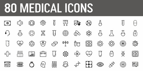 Medical icons, scientific illustrations