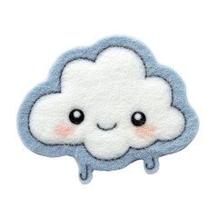 Obraz premium Cute, smiling cloud character design with playful details and soft colors.